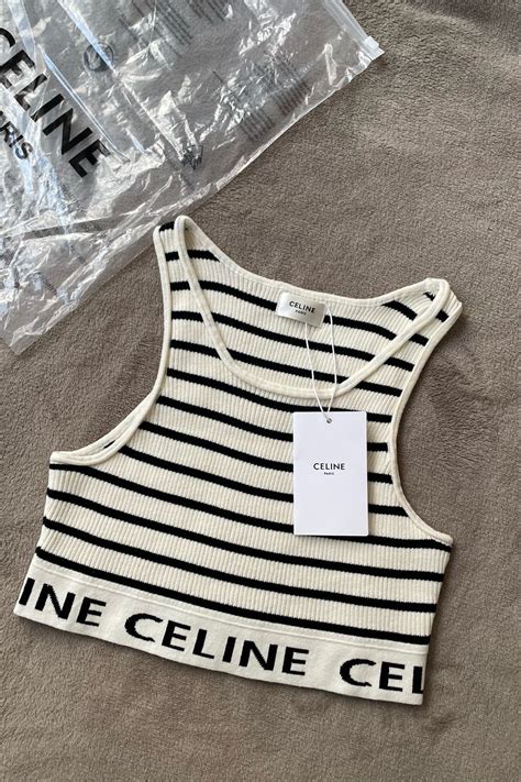 celine striped crop|Celine 2023.